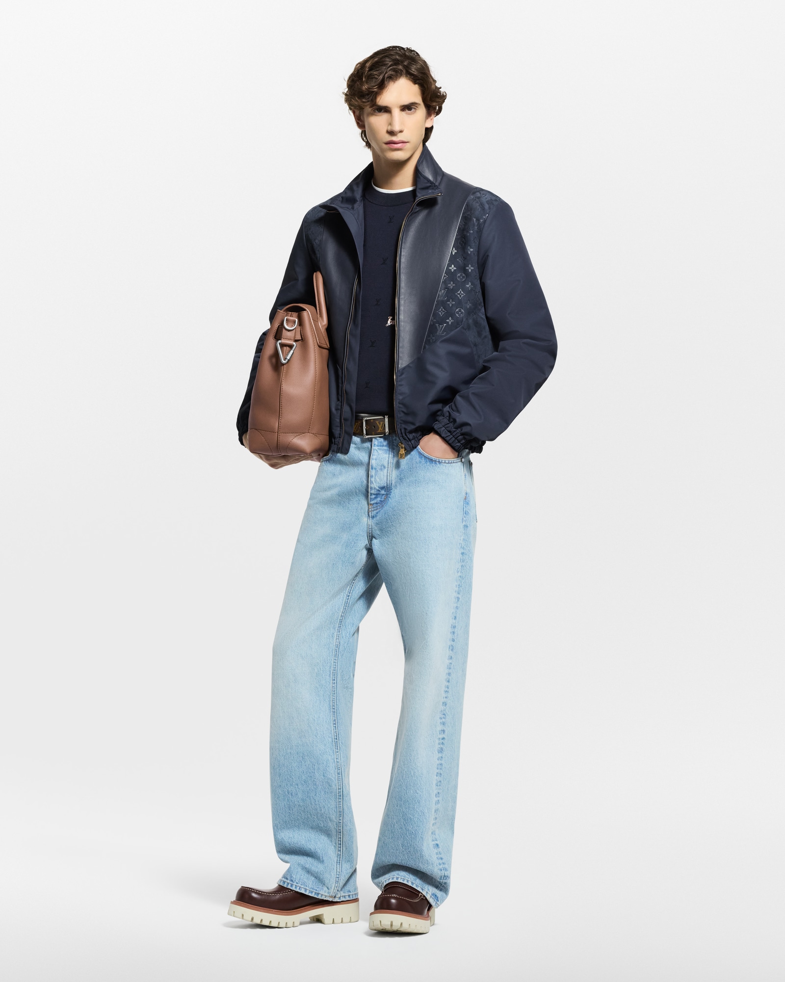 LOUIS VUITTON レザーミックスストラックトップ　1AHVLZ Graphic Leather Mix Tracktop - Men - Ready-to-Wear | LOUIS VUITTON ®